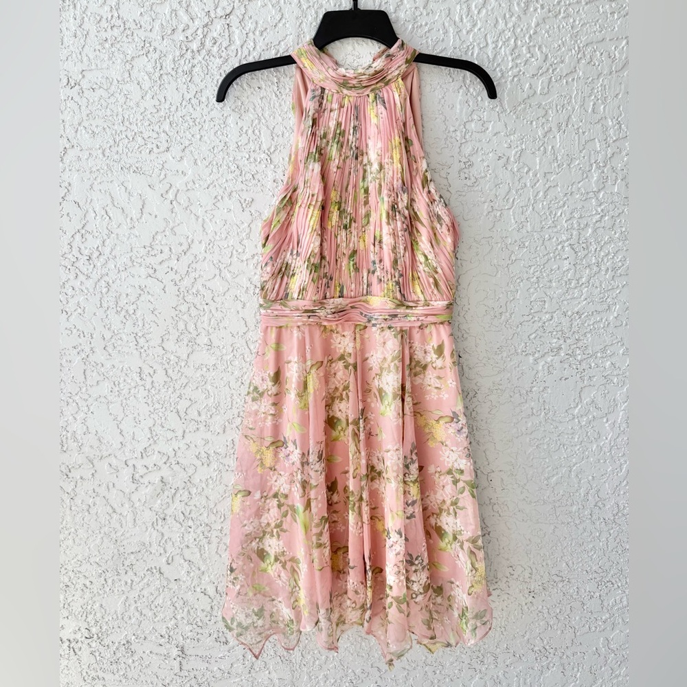 Mac Duggal Halter floral chiffon mini Dress size 4